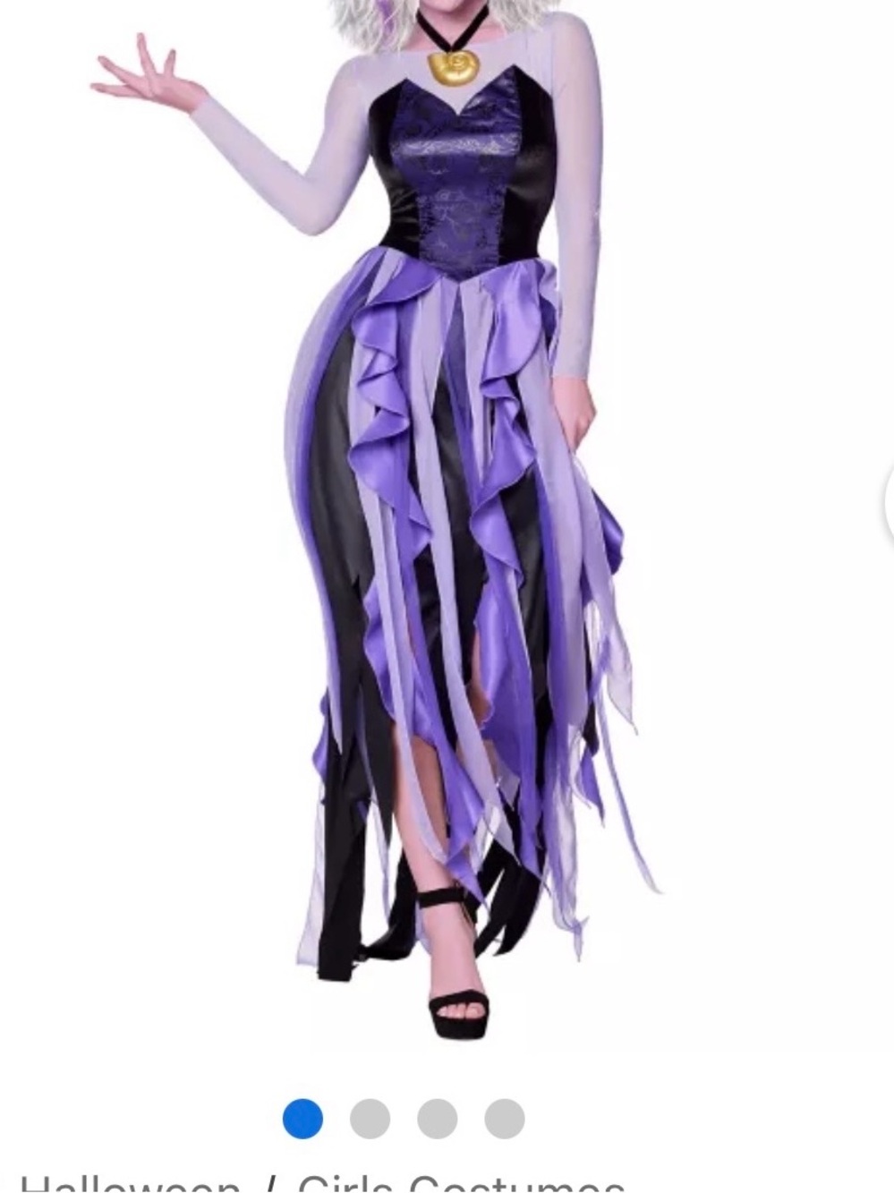 Ursula-Inspired Girls Purple Black Dress Costume -